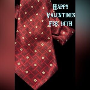 Elegant Red Geometric Pattern Tie